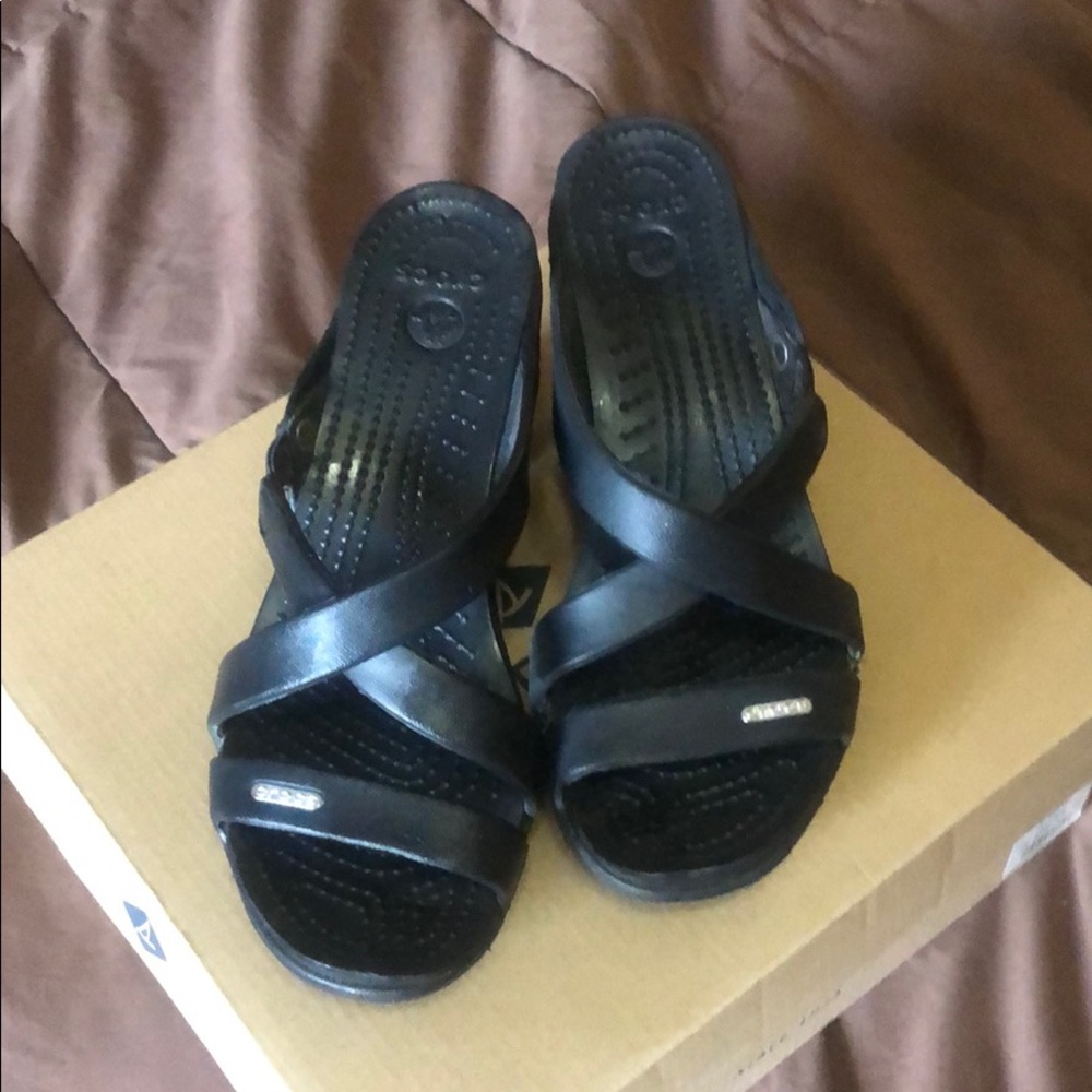 Black Crocs Heels Worn Once